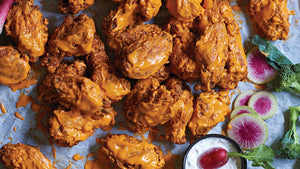 Crystal Hot Wings with Greek Yogurt Sauce